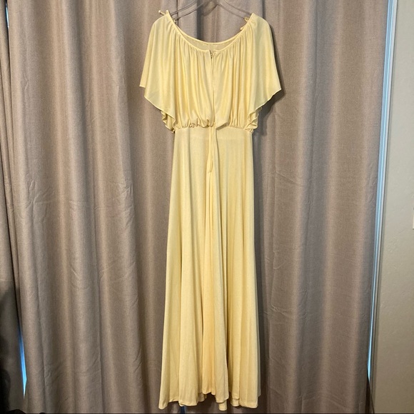 Vintage Yellow Grecian Formal Gown - Picture 2 of 3